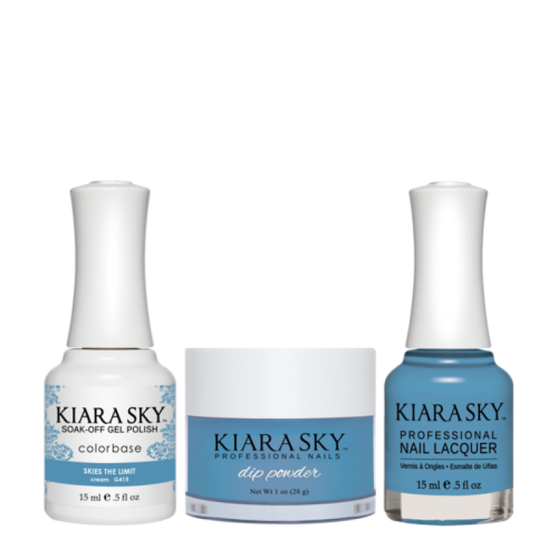 KIARA SKY 3in1 (Dipping Powder + Gel Polish + Nail Lacquer) - DGL 415, Skies The Limit